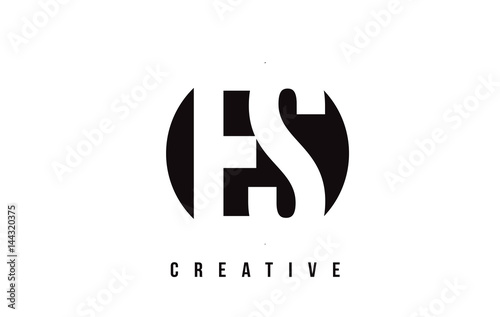 ES E S White Letter Logo Design with Circle Background.