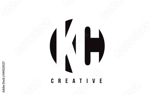 KC K C White Letter Logo Design with Circle Background.