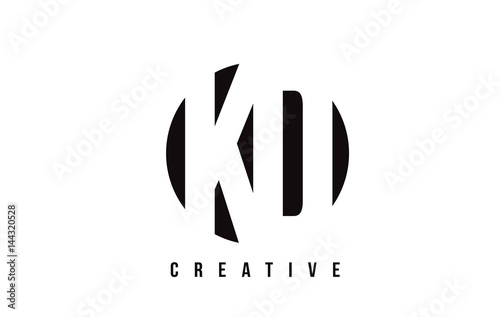 Free Download KD K D White Letter Logo Design with Circle Background. - GFXLoad