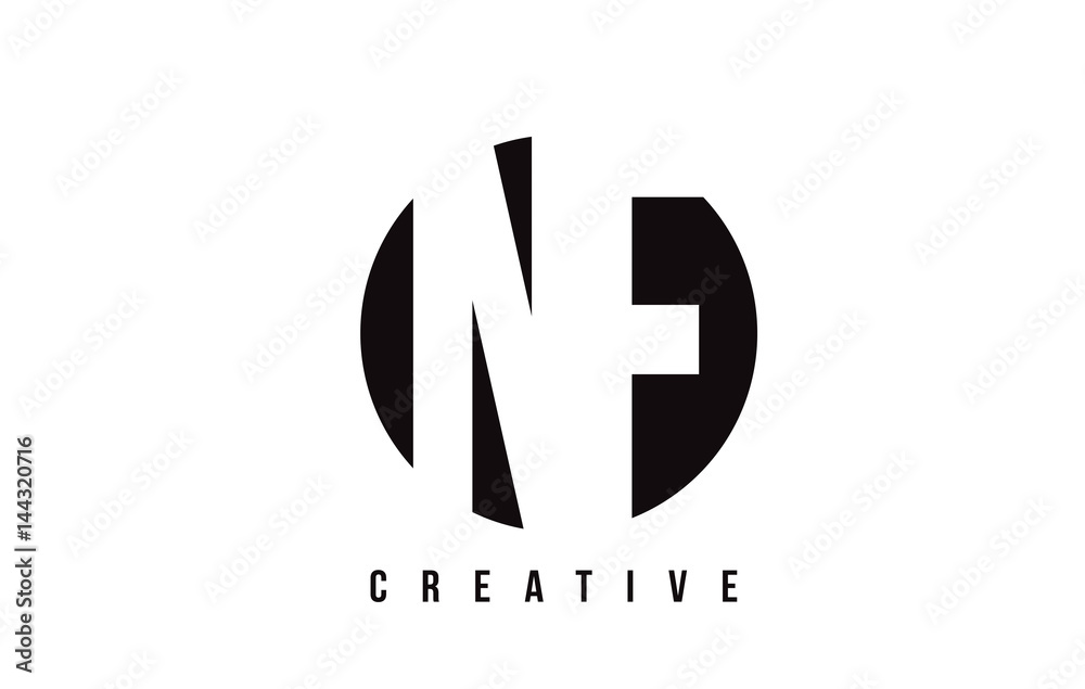NF N F White Letter Logo Design with Circle Background. NF N F White Letter Logo Design with Circle Background.