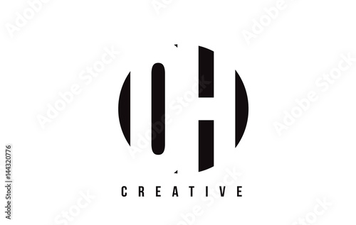 OH O H White Letter Logo Design with Circle Background.