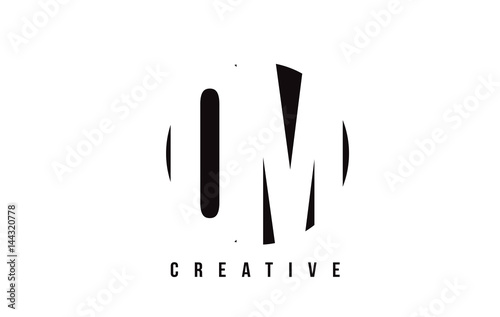 OM O M White Letter Logo Design with Circle Background.