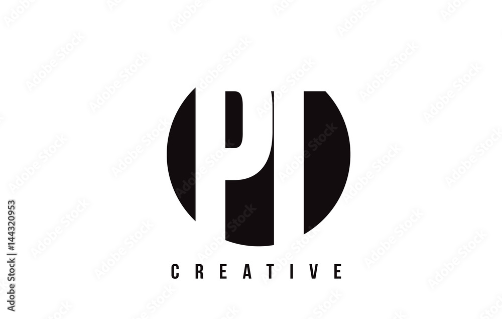 PT P T White Letter Logo Design with Circle Background.
