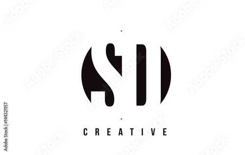 SD S D White Letter Logo Design with Circle Background.