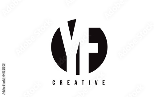 YF Y F White Letter Logo Design with Circle Background.