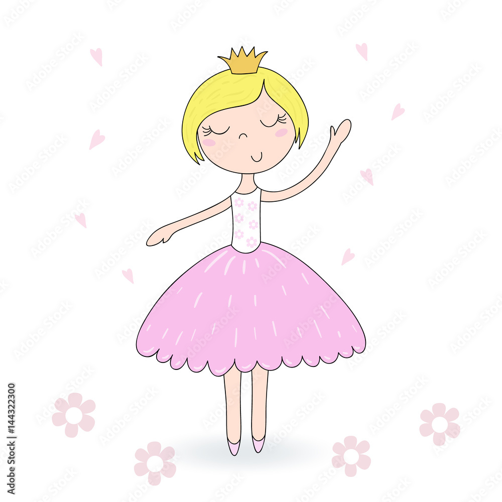 Cute hand drawn with cute little girl vector illustration. Cute hand drawn with cute little girl vector illustration.