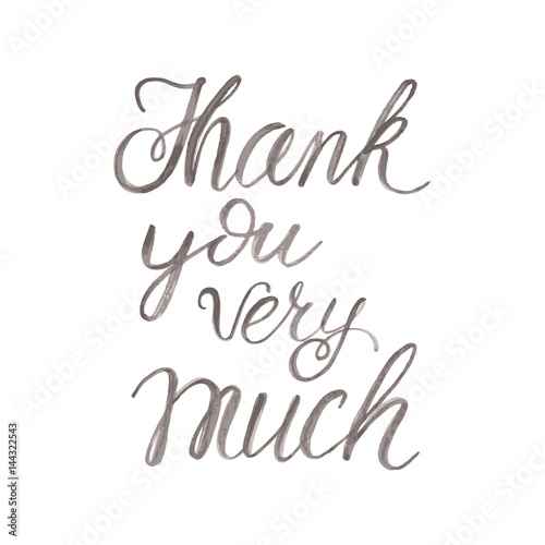 Foto Watercolor lettering thank you very much isolated on white