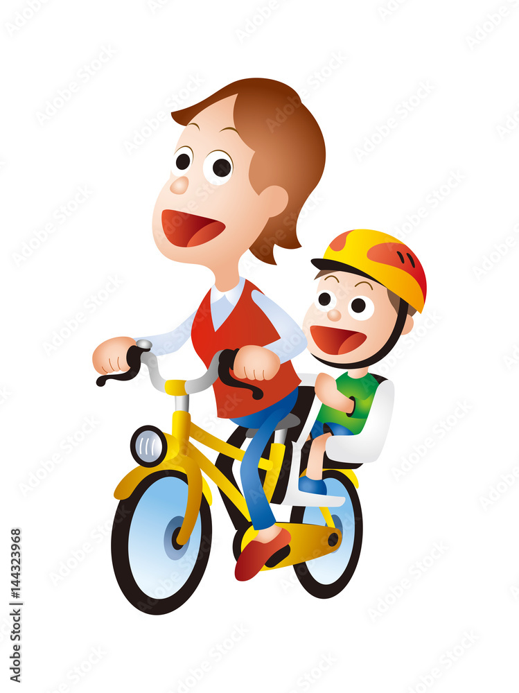 自転車の交通安全 二人乗り自転車 Stock イラスト Adobe Stock