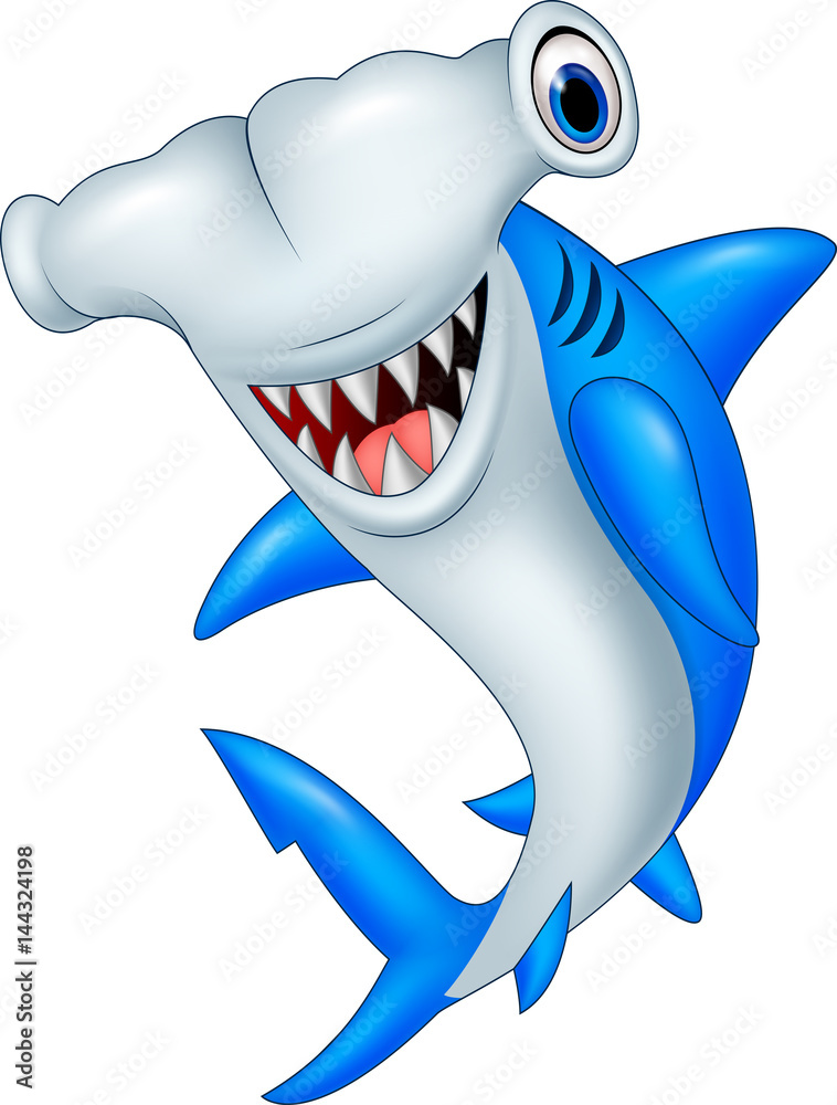 Obraz premium Kreskówka rekin młot