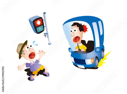 高齢者の交通安全イラスト 信号無視イラスト Stock Illustration Adobe Stock