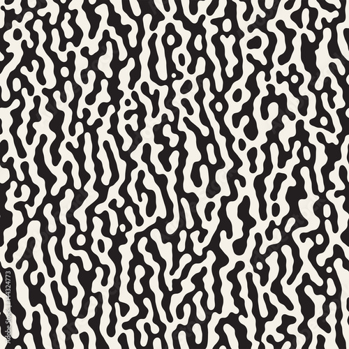 Vector Seamless Grunge Pattern. Black and White Organic Shapes. Abstract Background Illustration