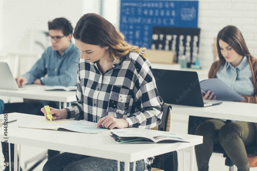 Obraz premium College Students Studying