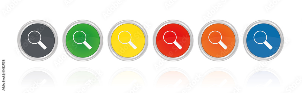 Silberne Buttons - Lupe Zoom Silberne Buttons - Lupe Zoom