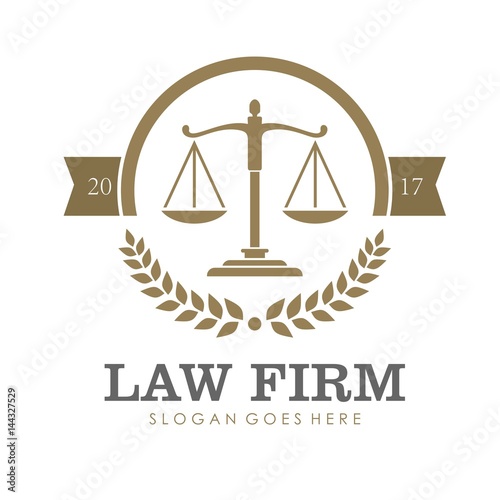 Law firm, attorney, lawyer service logo, template full vector