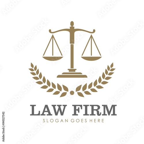 Law firm, attorney, lawyer service logo, template full vector