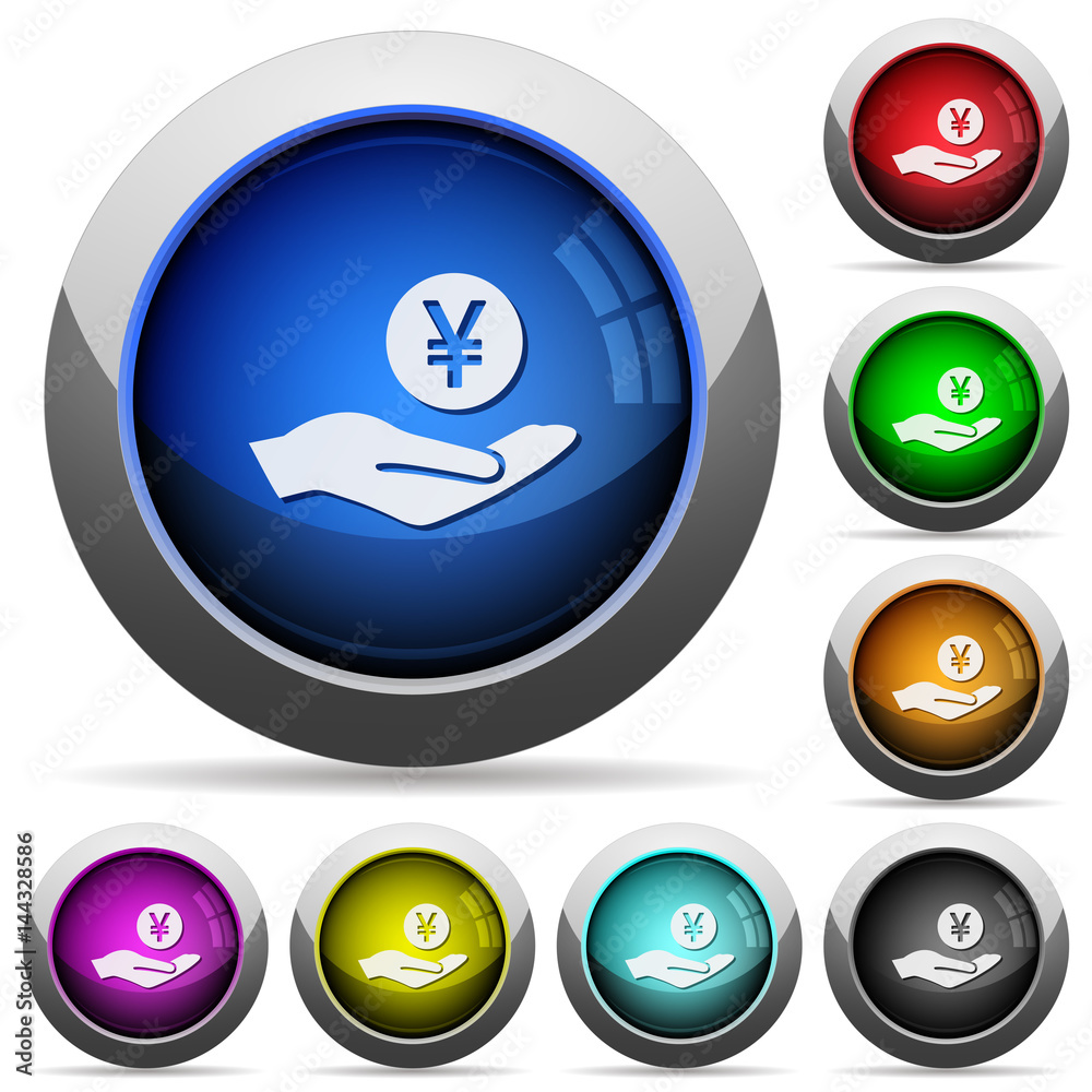 Yen earnings round glossy buttons Yen earnings round glossy buttons