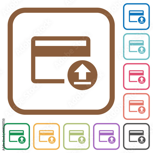 Credit card money deposit simple icons