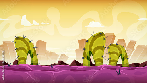 Seamless Fantasy Alien Landscape For Game Ui