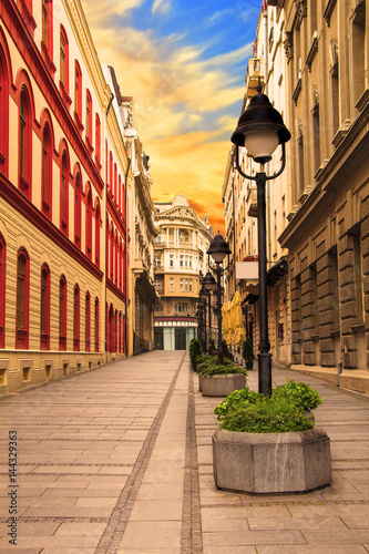 Beautiful view of the street architecture in Belgrade, Serbia