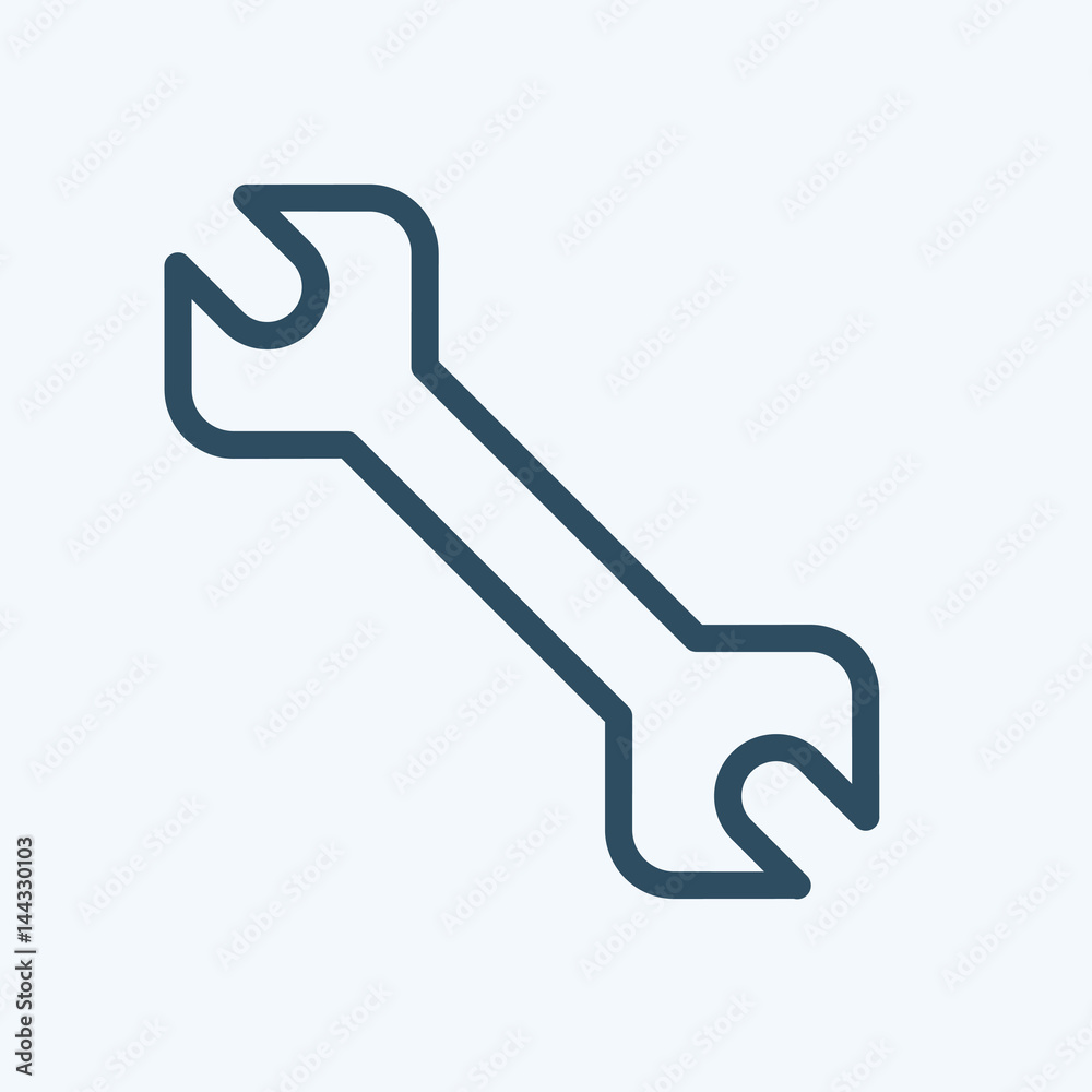 Vector wrench icon or illustration in linear style Vector wrench icon or illustration in linear style