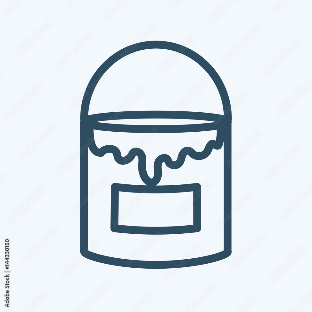 Fotografie Vector paintbrush bucket icon or illustration in linear style