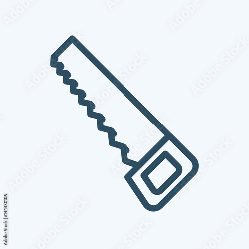 Vector saw icon or illustration in linear style