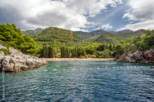 views of the Royal beach near Sveti Stefan in Montenegro  © licvin