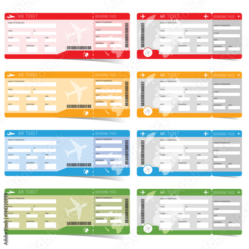 air ticket boarding in color illustration