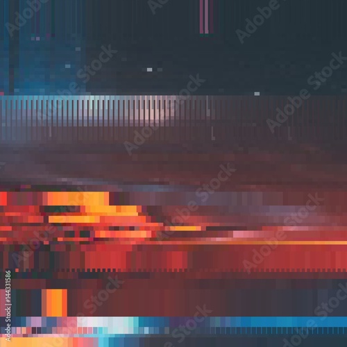 Vector glitch background. Digital image data distortion. Colorful abstract background for your designs. Chaos aesthetics of signal error. Digital decay. © garrykillian