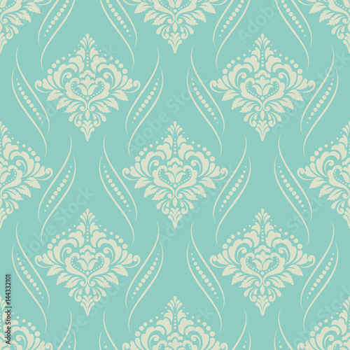 Vector damask seamless pattern background. Classical luxury old fashioned damask ornament  royal victorian seamless texture for wallpapers  textile  wrapping. Exquisite floral baroque template.