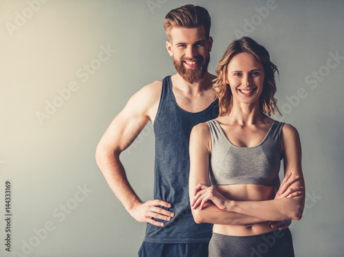 Beautiful young sports couple