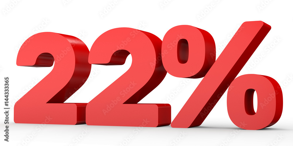 Twenty two percent off. Discount 22 %. Twenty two percent off. Discount 22 %.
