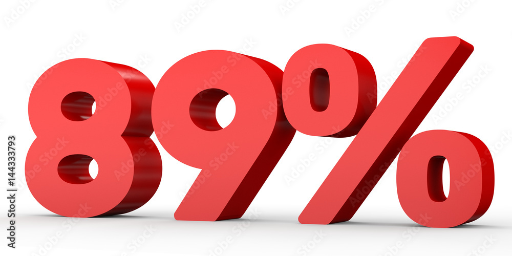 Eighty nine percent off. Discount 89 %.