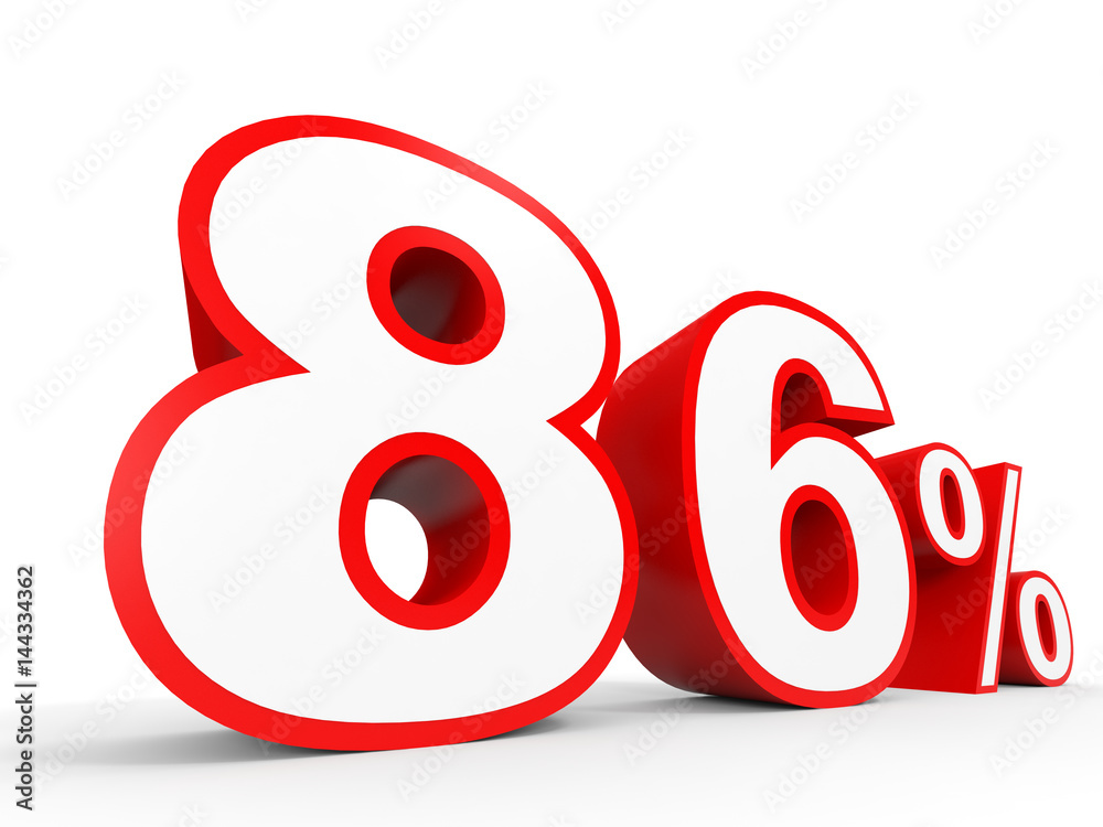 Eighty six percent off. Discount 86 %. Eighty six percent off. Discount 86 %.