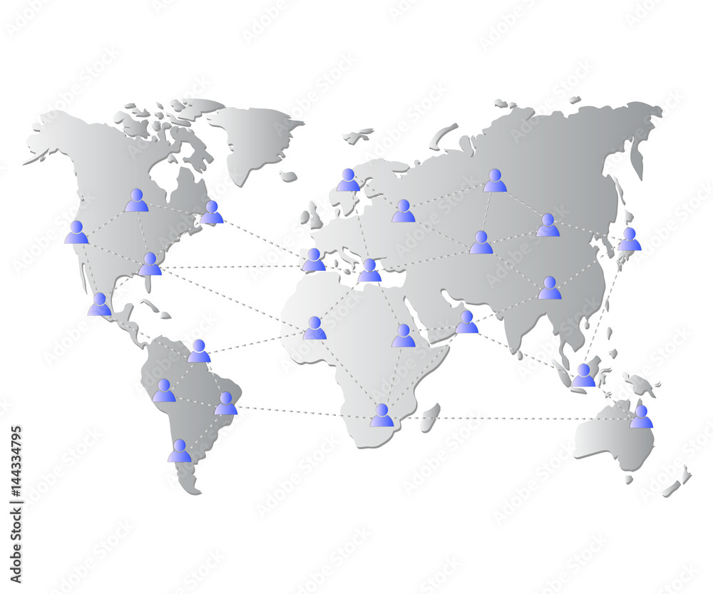 Global network concept. World map and user connection. Global network concept. World map and user connection.
