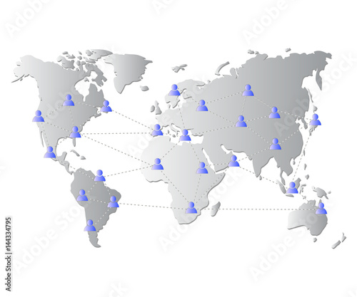 Global network concept. World map and user connection.