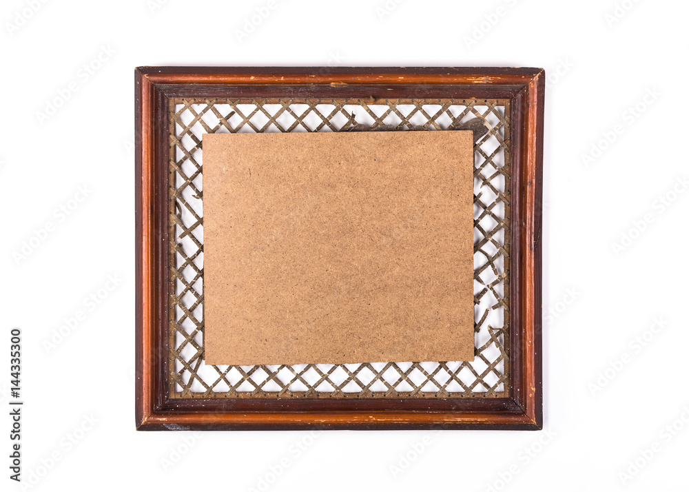 Fototapeta premium Old wooden frame with parchment