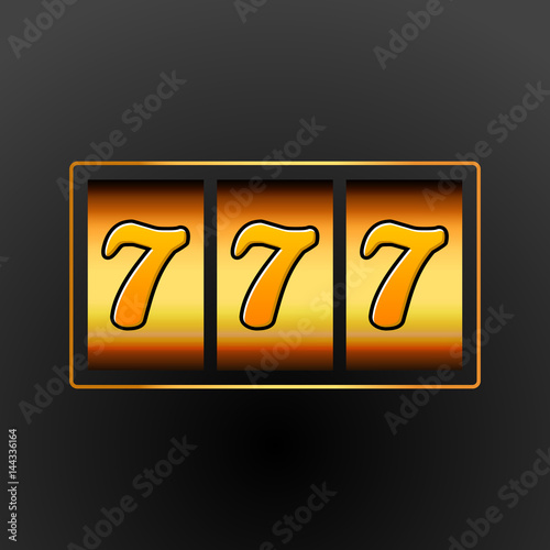 Lucky seven 777 slot machine. Casino vegas game. Gambling fortune chance. Win jackpot money
