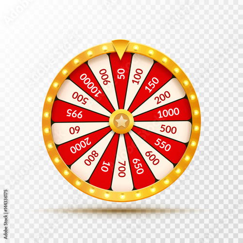 Wheel Of Fortune lottery luck illustration. Casino game of chance. Win fortune roulette. Gamble chance leisure