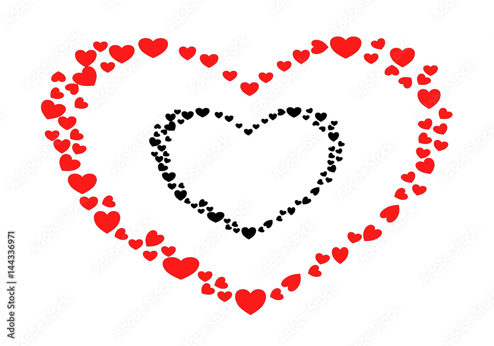 Red hearts background vector Red hearts background vector