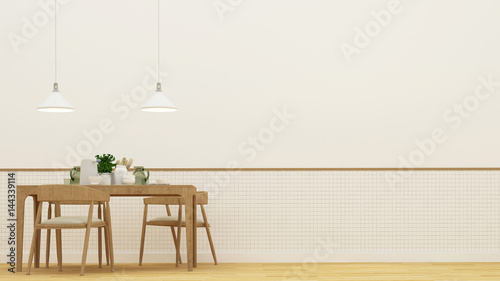 Dining room or restaurant - 3D Rendering