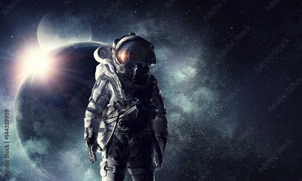 Astronaut in outer space. Mixed media . Mixed media Astronaut in outer space. Mixed media . Mixed media