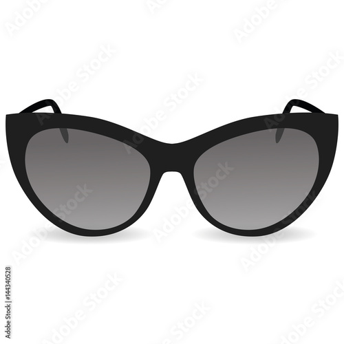Women's sunglasses. Black glasses on a white background. Vector illustartion