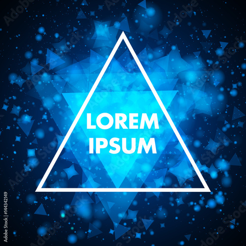 Vector Star Explosion Science Background Business Presentation Backdrop Blue glowing light glitter background effect