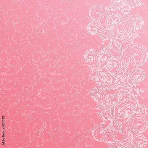Abstract background with shining magic flowers. Vector illustration