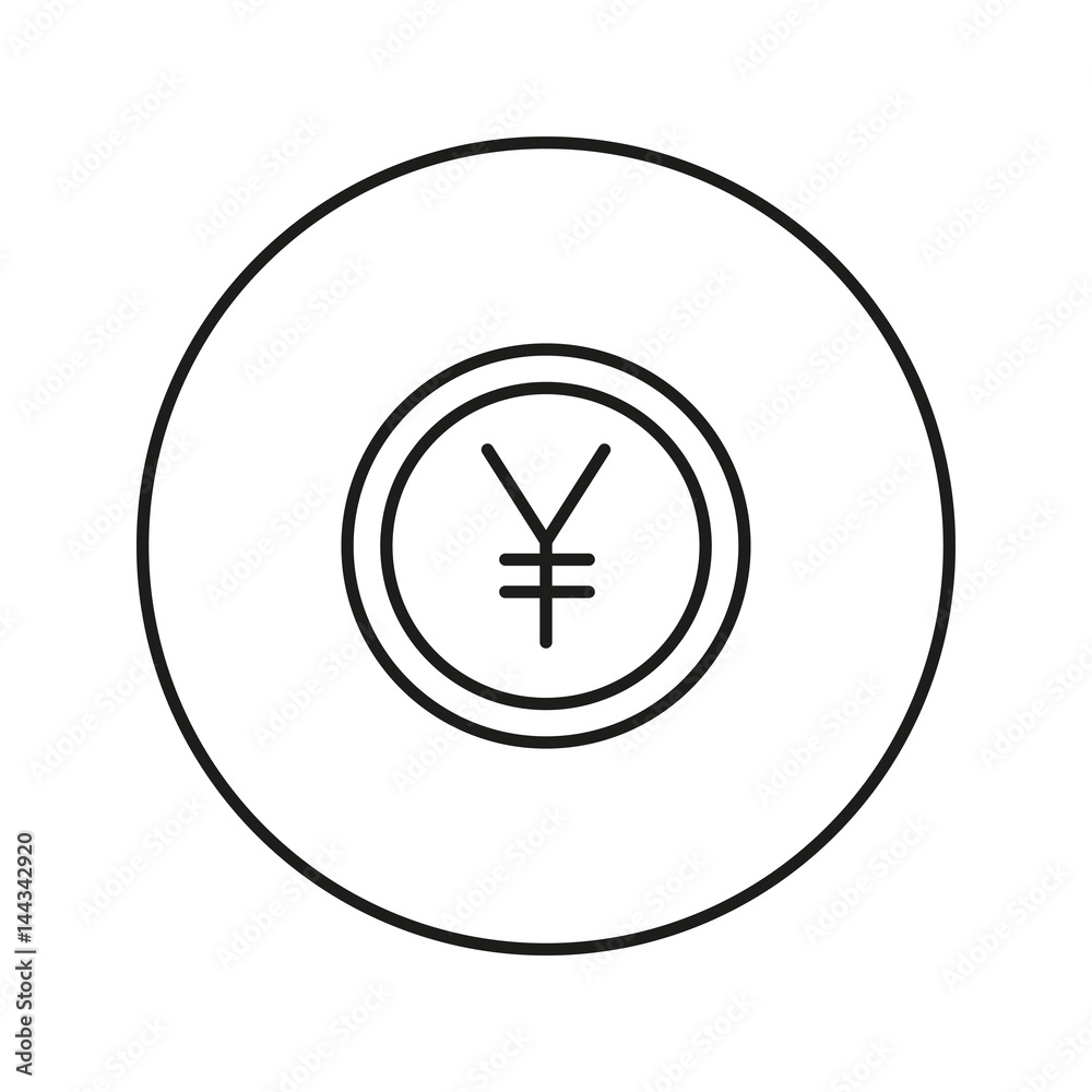 Money sign. Coin. Yen.