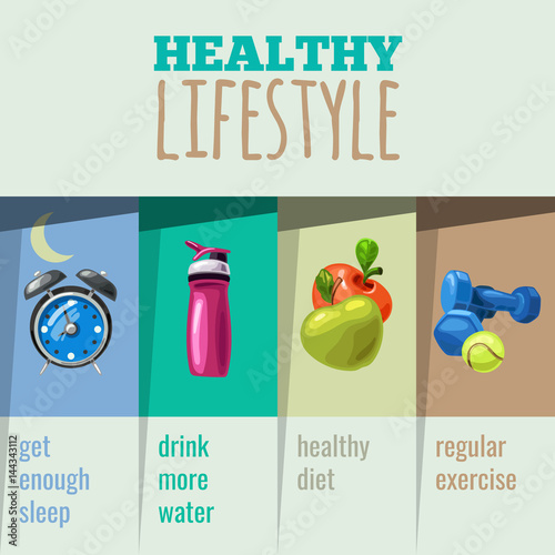 Healthy lifestyle info graphic