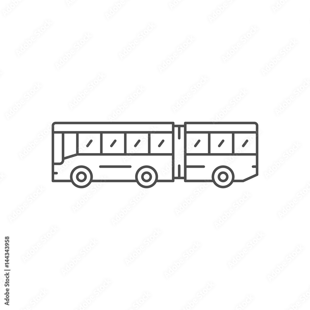 Articulated bus line icon Articulated bus line icon