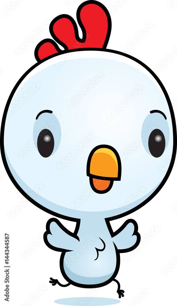 Cartoon Baby Rooster Running Cartoon Baby Rooster Running