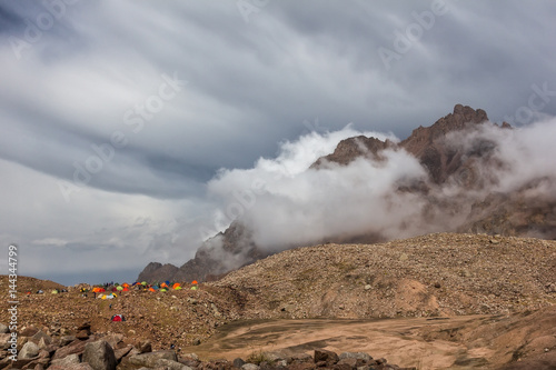 Climbing camp. Tien-Shan mountains. Central Asia